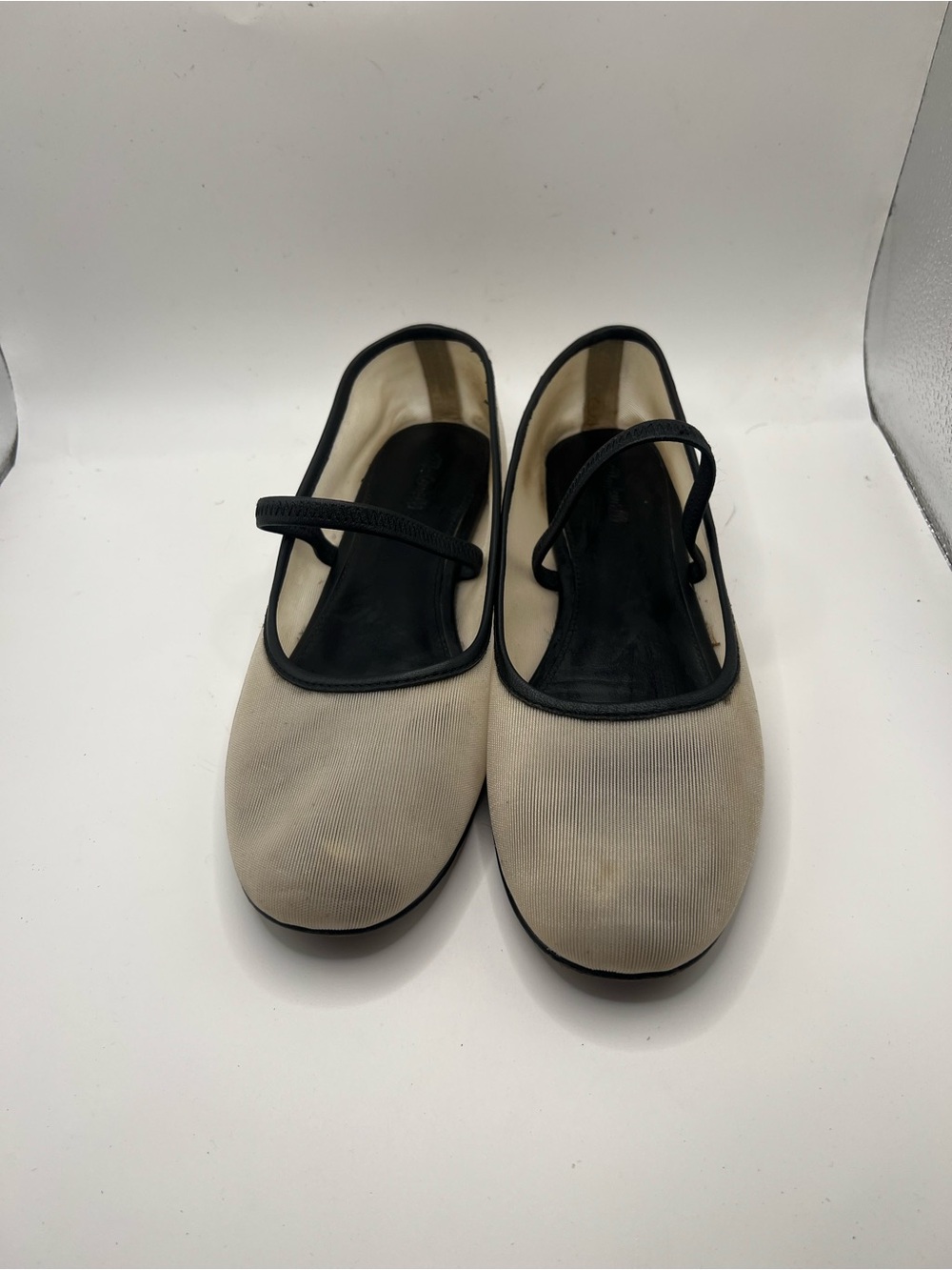 Madewell Beige Mary Jane Flats with Black Trim - Picture 5 of 10